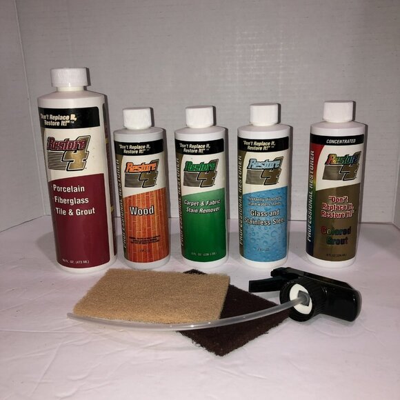Lot Of 5 Restore 4 Professional Wood Grout Carpet Glass Porcelain Fiberglass - Picture 1 of 10